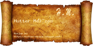 Hutter Mózes névjegykártya
