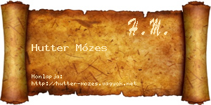 Hutter Mózes névjegykártya